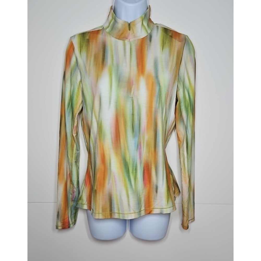 Calia Golf Womens 1/4 Zip Pullover‎ Abstract Multicolor Athletic Top XS NWT